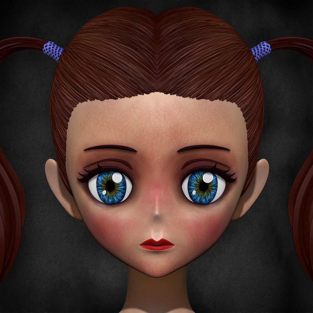 Female Anime Vol 01 Cartoon Character sculpted by Yacine BRINIS 002