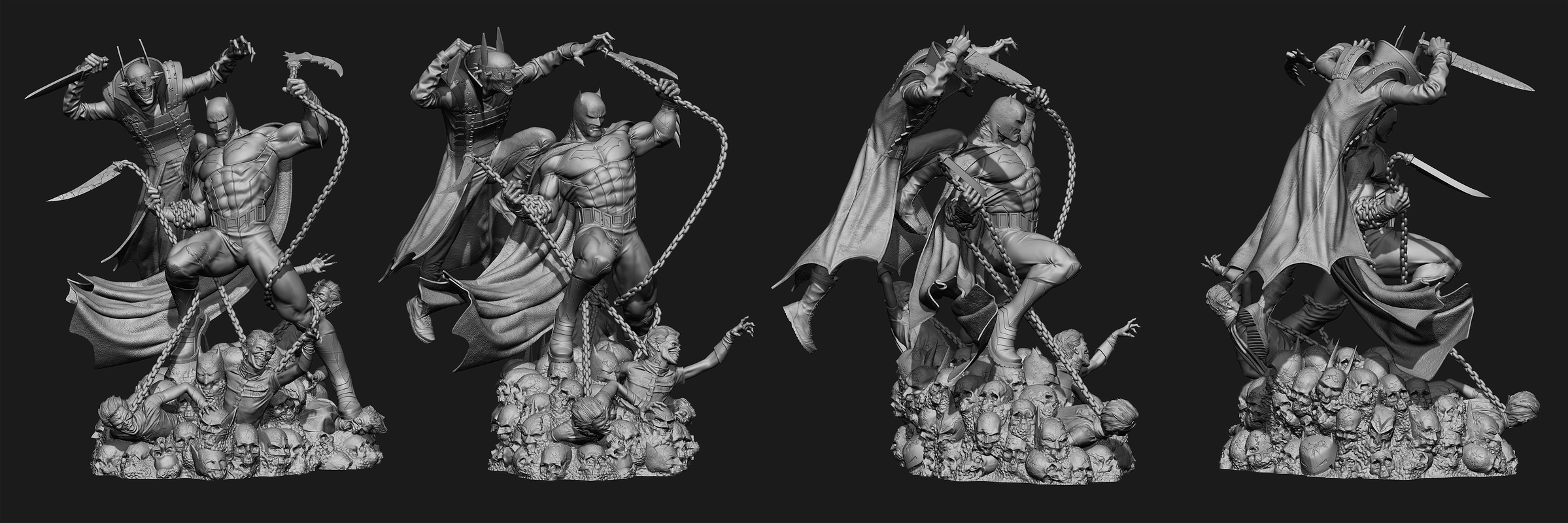 batman vs batman who laughs statue