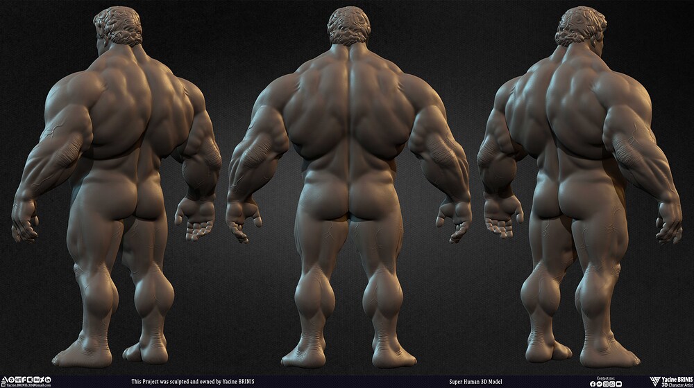 Super Human 3D Model sculpted by Yacine BRINIS 007