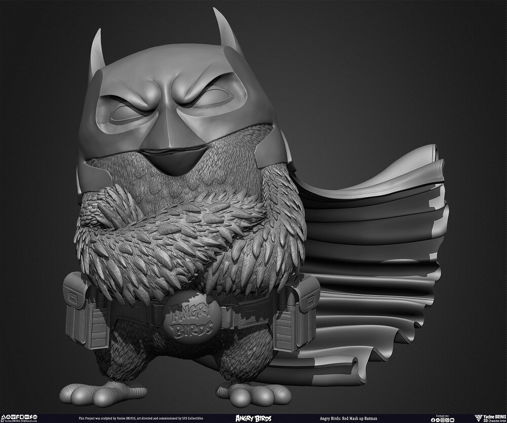 Red Mash Up Batman Angry Birds Movie 02 Rovio Entertainment sculpted by Yacine BRINIS 004