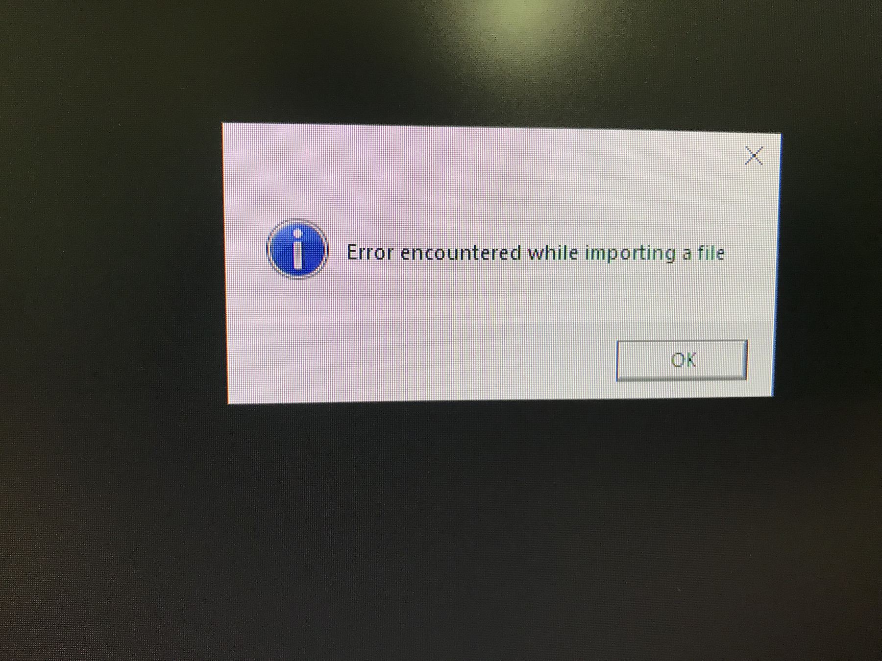 error while importing zbrush