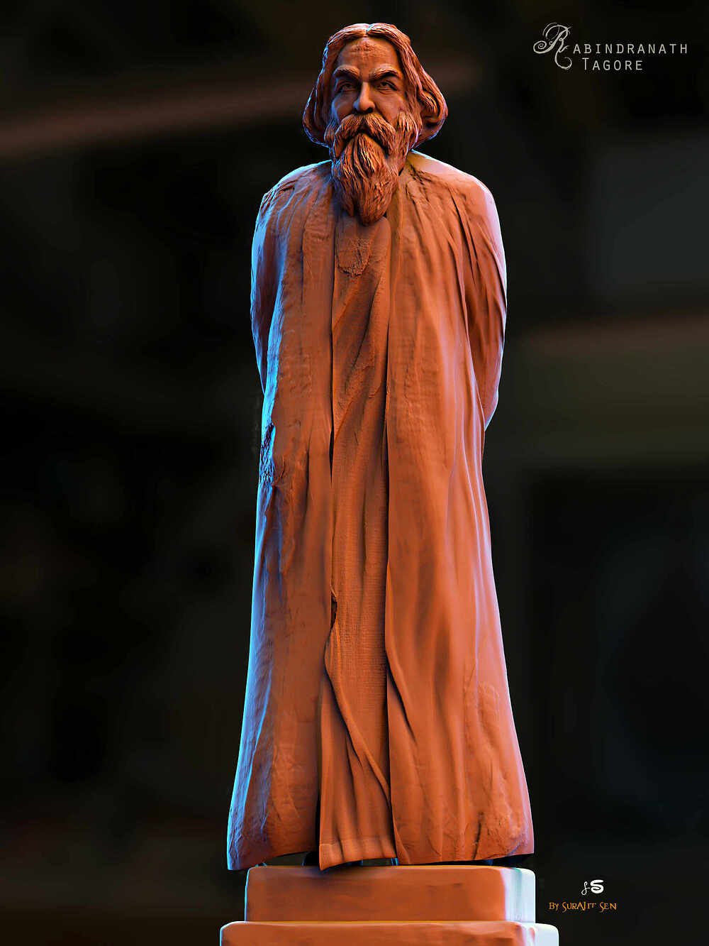 Rabindranath_Tagore_Digital_Sculpture_SurajitSen_May2022A