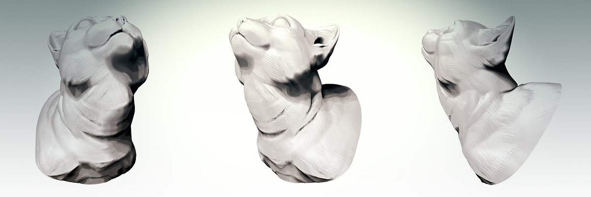 Haviland Tuf's cat of the book Tuf Voyaging_Detailed simple-pose sculpt by Darya Girina_2