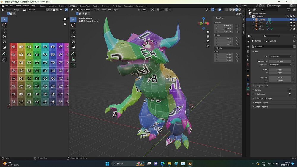 greymon low poly
