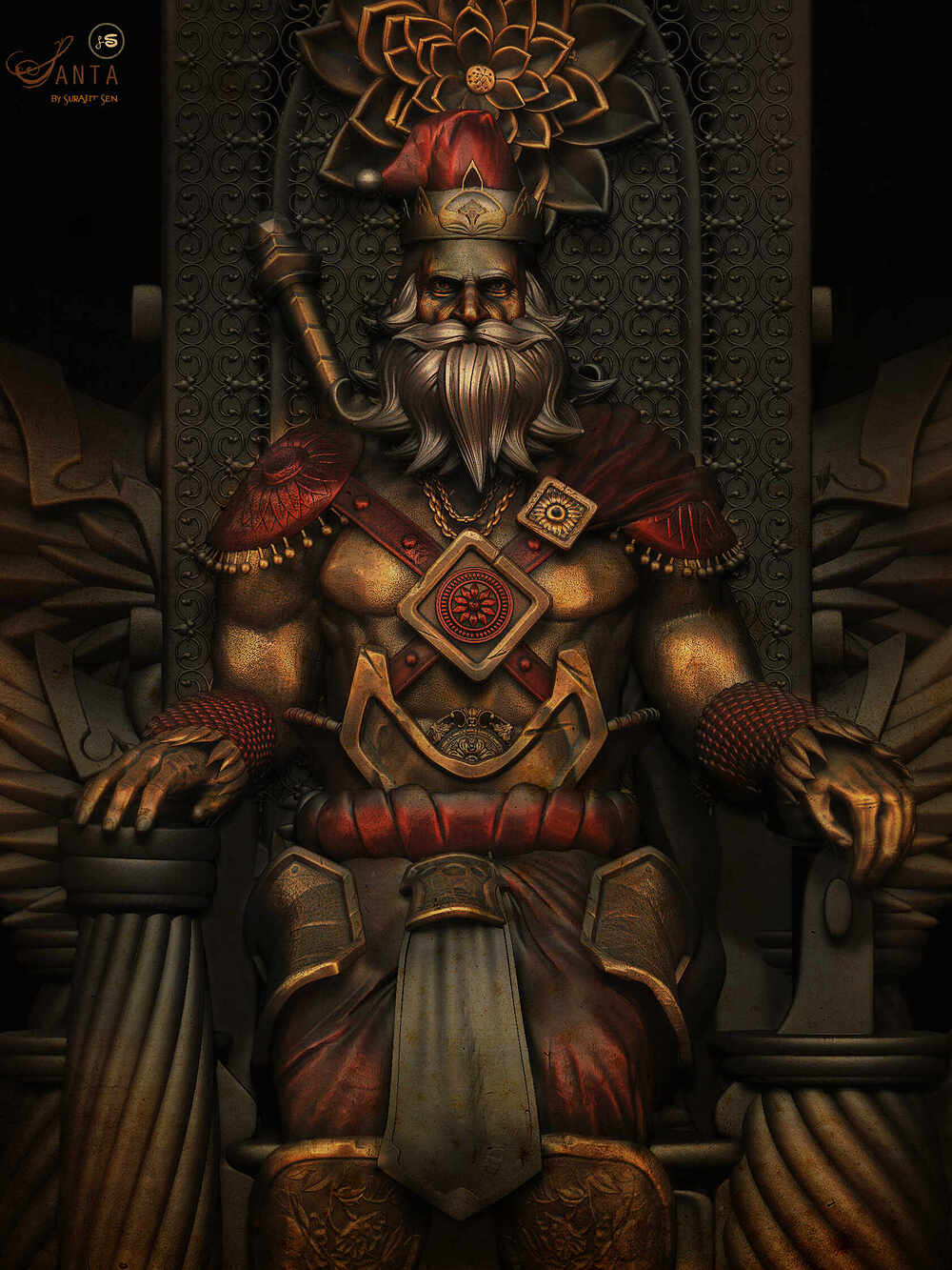 Santa_king_Digital_Sculpture_SurajitSen_Dec2022_v2