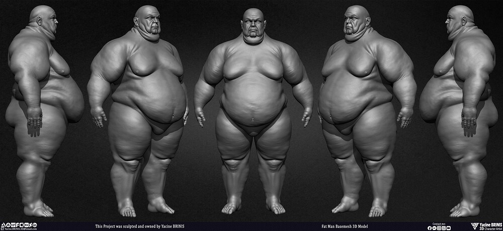 Fat man Basemesh 3D Model sculpted by Yacine BRINIS 001