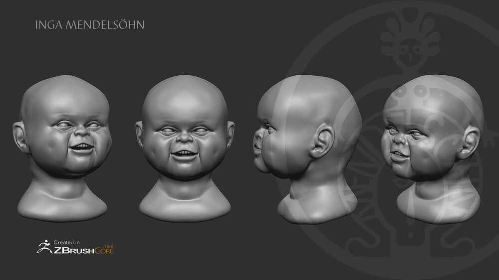 Inga Mendelsöhn Portrait sculpting 2022 Baby girl