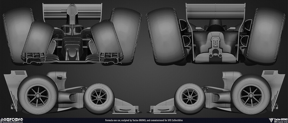Formula One Car stylised sport cart sculpted by Yacine BRINIS 015