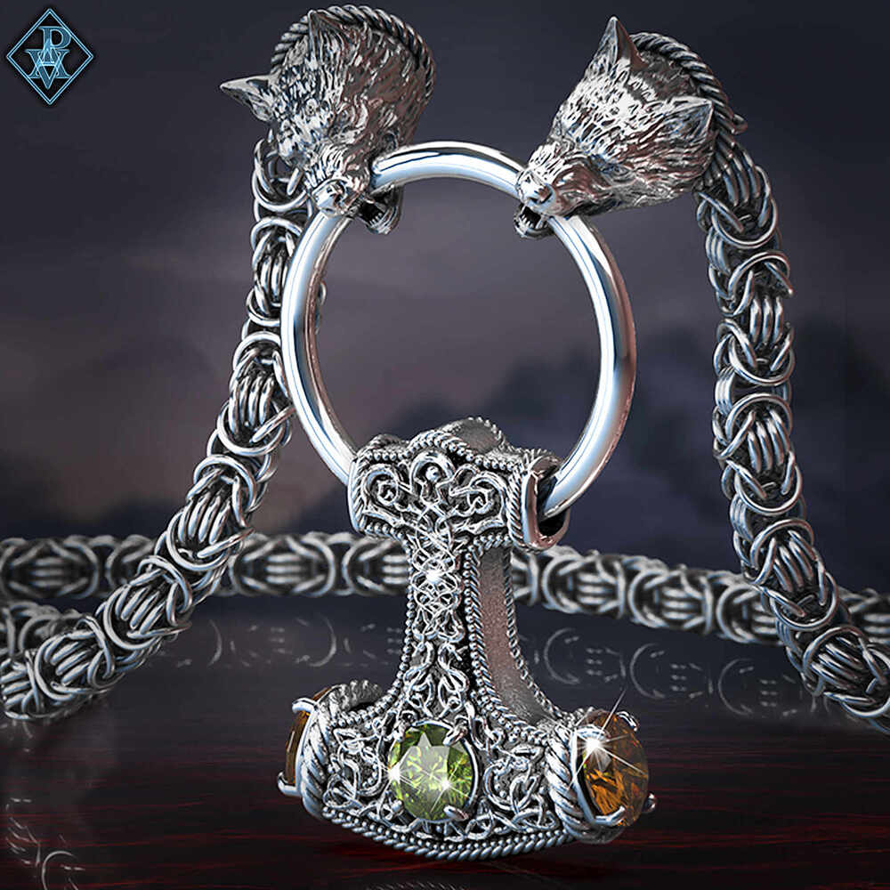 Viking Thor's Hammer Necalece_ZBrush