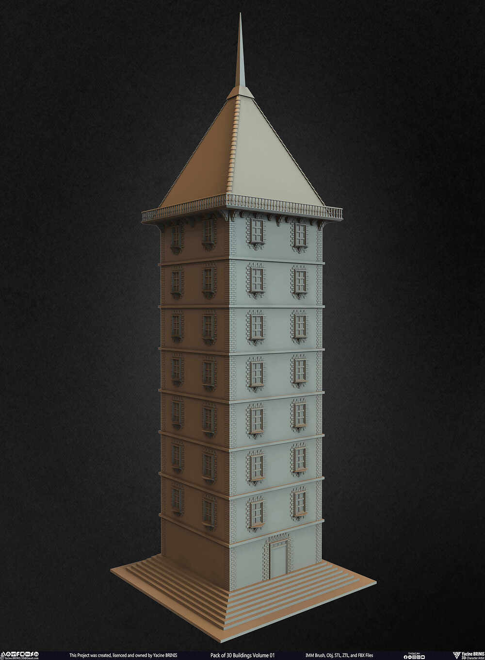 Pack of 30 Buildings Vol 01 Sculpted by Yacine BRINIS Set 013