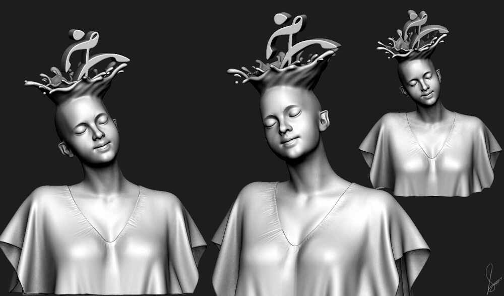 Splash_ZBRUSH_Digital_Sculpture_SurajitSen_Aug2025_WIP