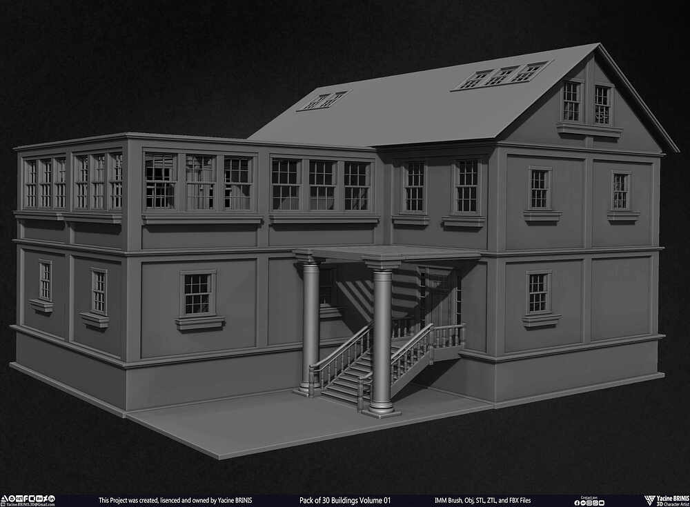 Pack of 30 Buildings Vol 01 Sculpted by Yacine BRINIS Set 050