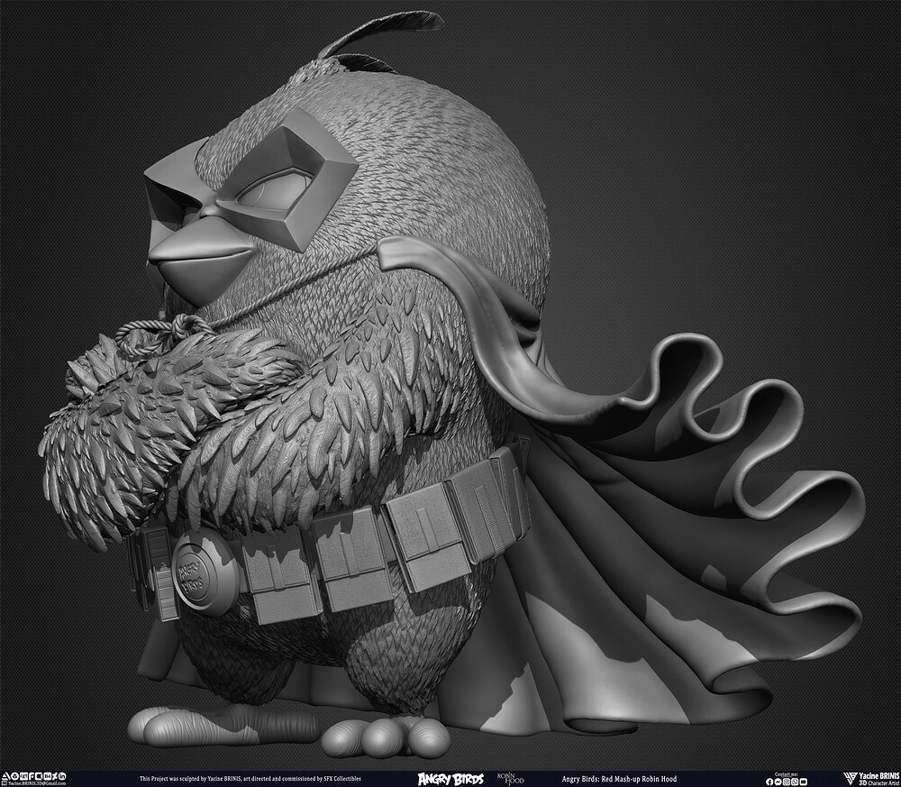 Red Mash up Angry Birds Movie 02 Robin Hood Rovio Entertainment sculpted By Yacine BRINIS 006