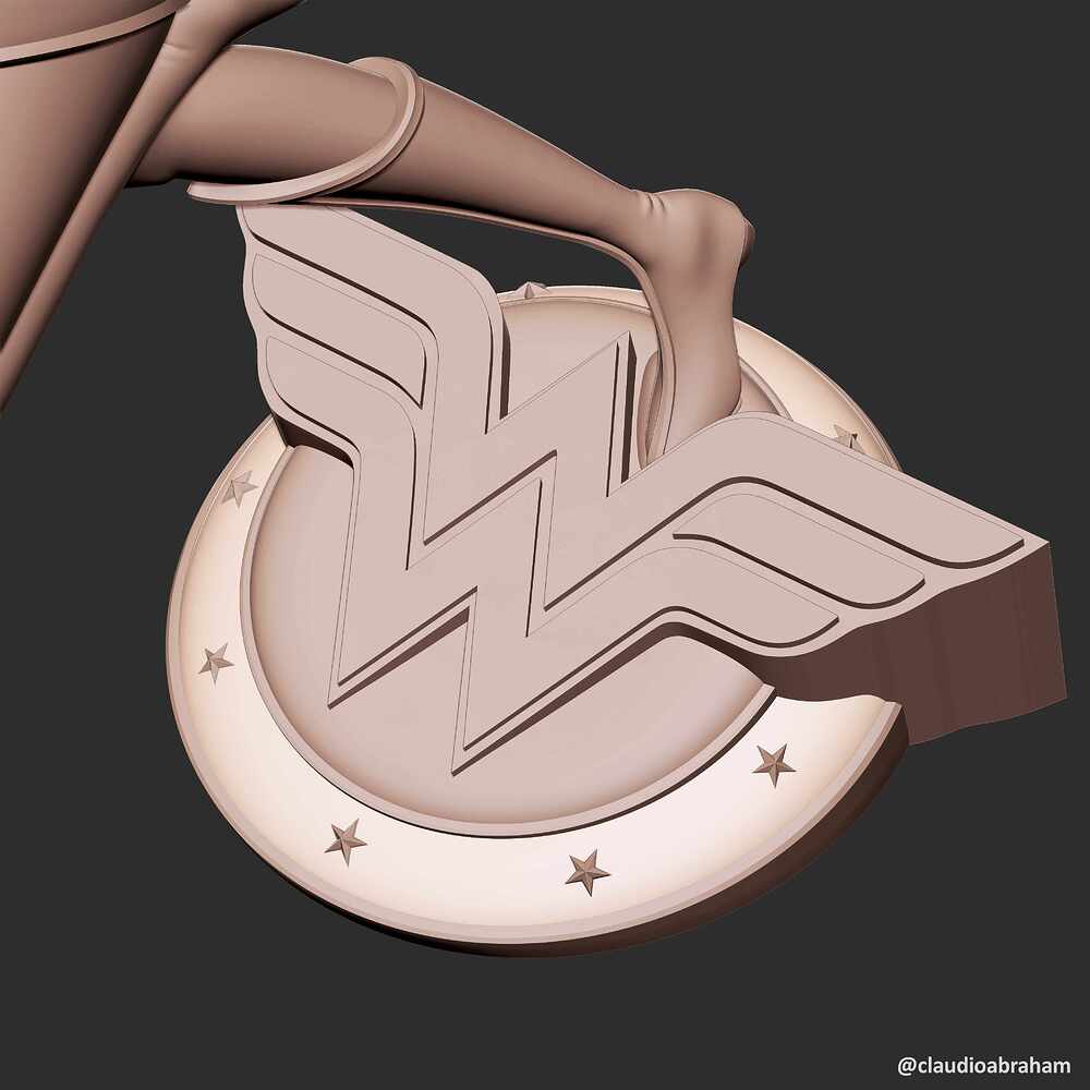 Stylized Wonder Woman - v1.rnd.06.01 - Rendering - ZBrush Raw Screenshots - Base Crop - Polyskin - Edit - signed