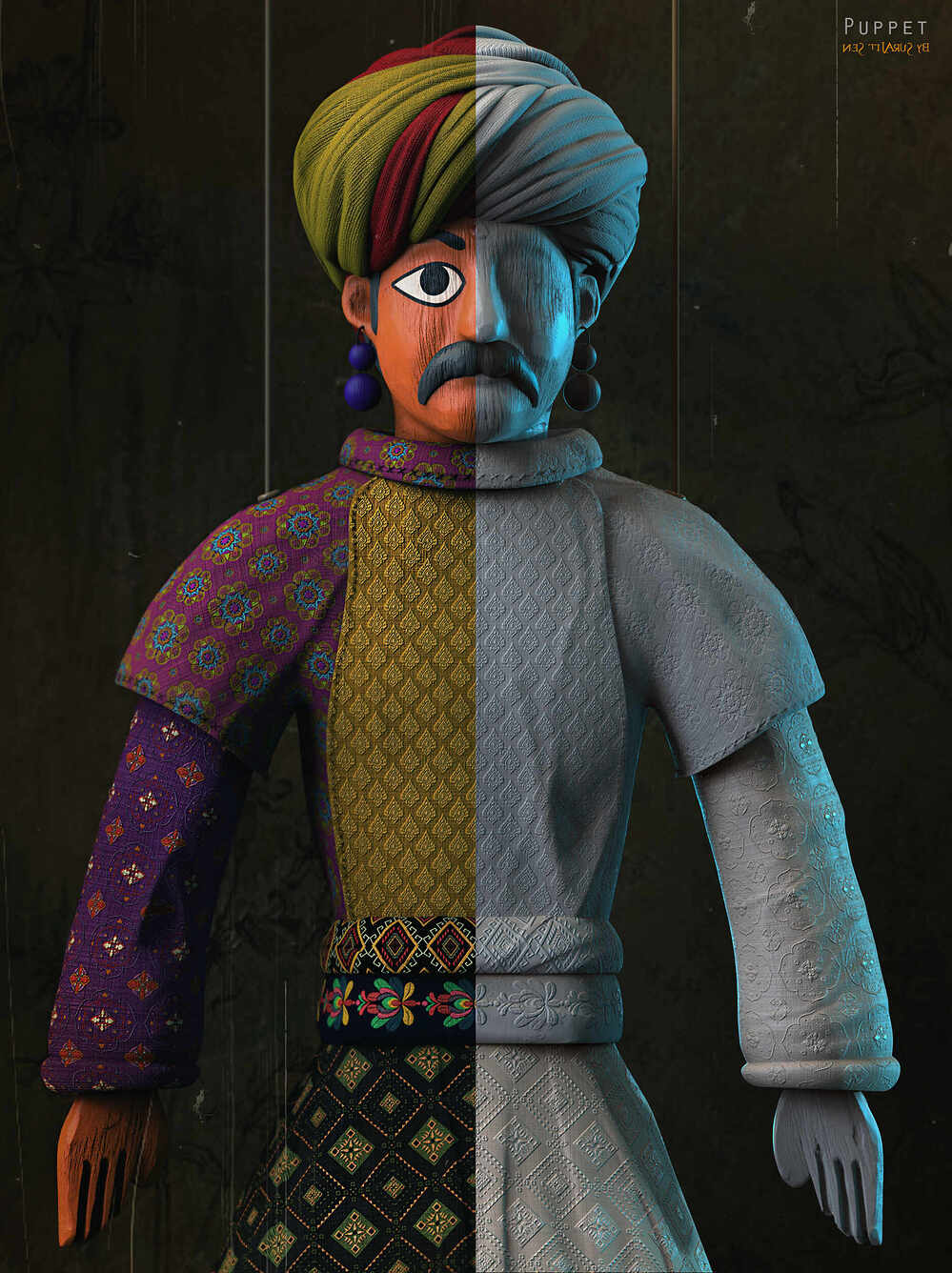 Indian_Traditional_Puppet_Digital_Sculpture_SurajitSen_Sept2024_C-WIP