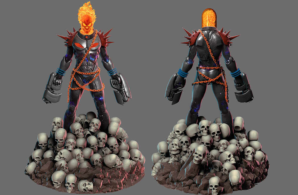 Cosmic Ghost Rider comic cover statue