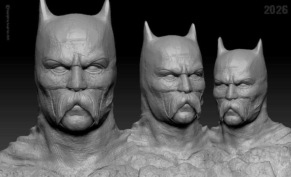 The Moustached Batman _Digital_Sculpture_SurajitSen_March2026_WIP