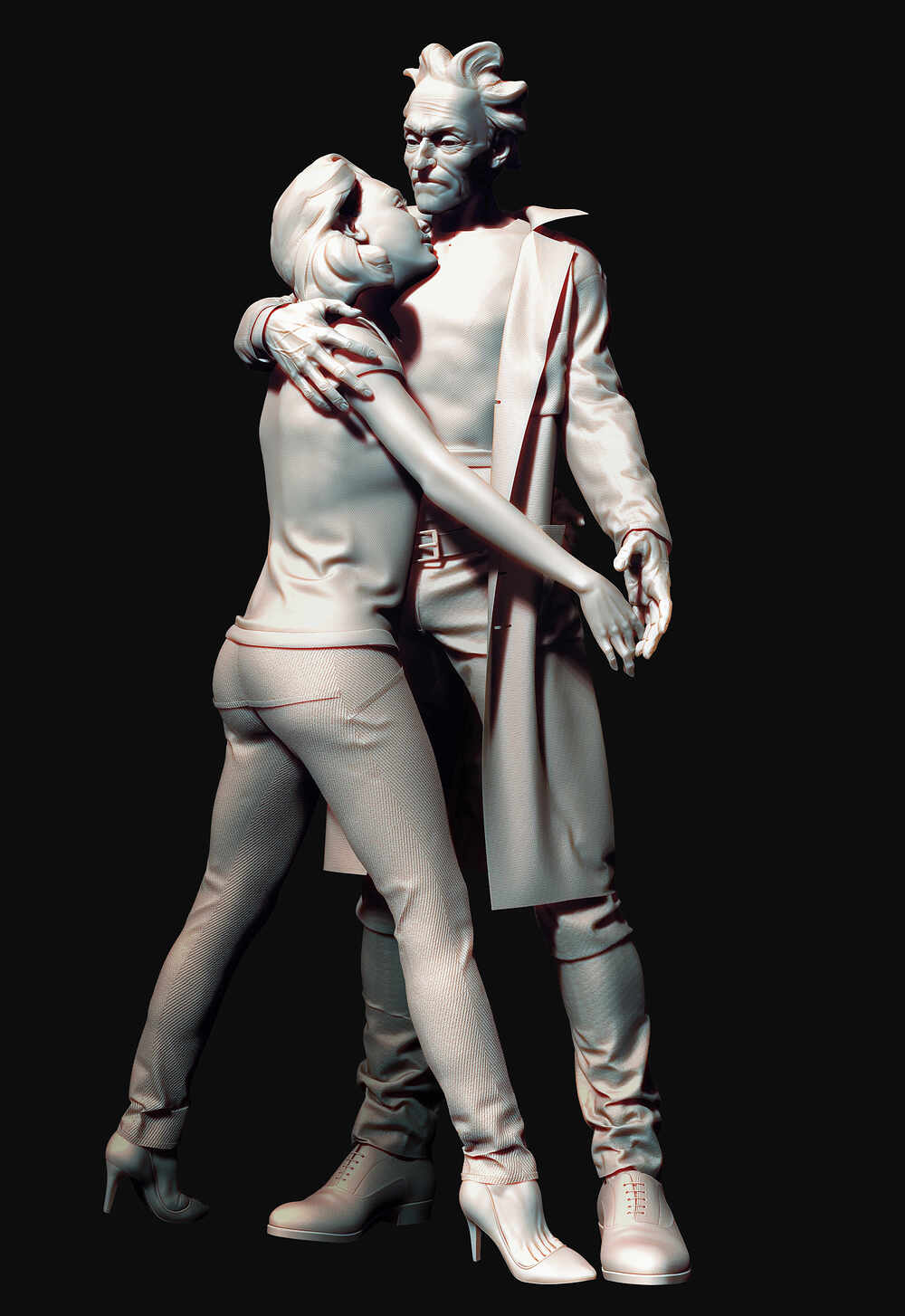 Realistic Rick and Beth Sanchez by Darya Girina sculpting_1b
