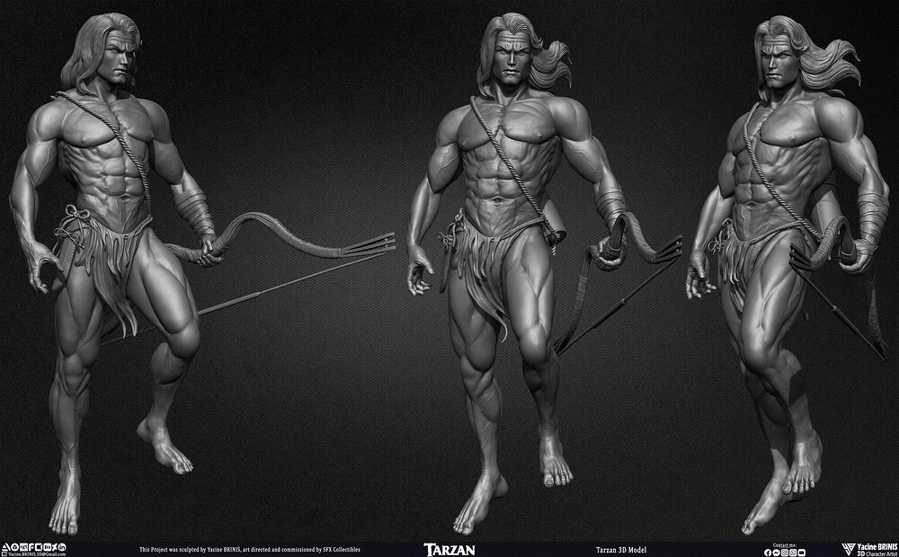 Tarzan 3D Model sculpted by Yacine BRINIS 020