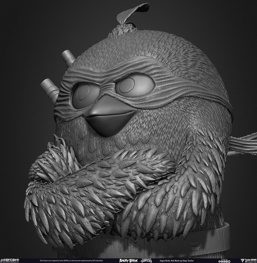 Red Mash up Ninja Turtle Angry Birds Rovio Entertainment sculpted By Yacine BRINIS 012