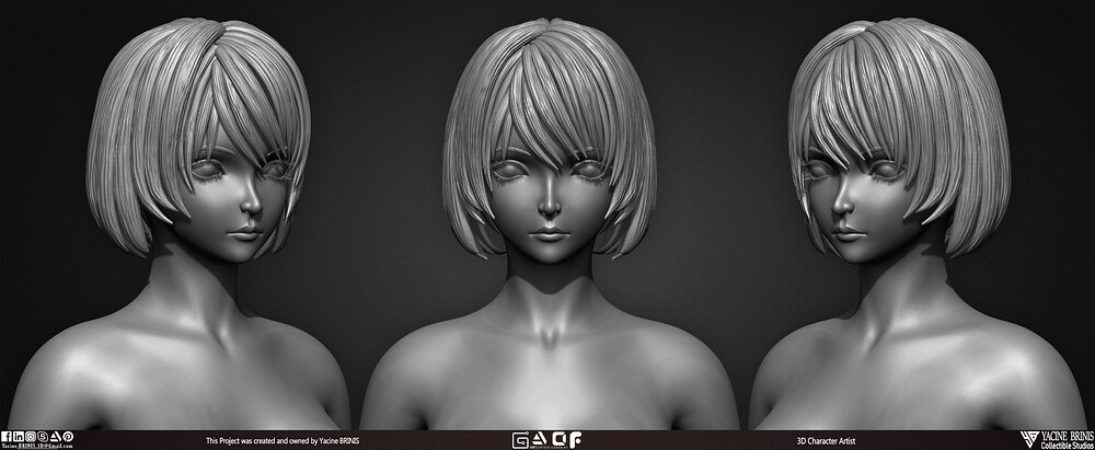 Female Anime Vol 02 Cartoon Character sculpted by Yacine BRINIS 003
