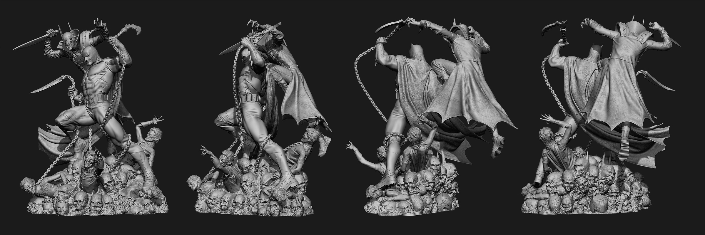 batman vs batman who laughs statue