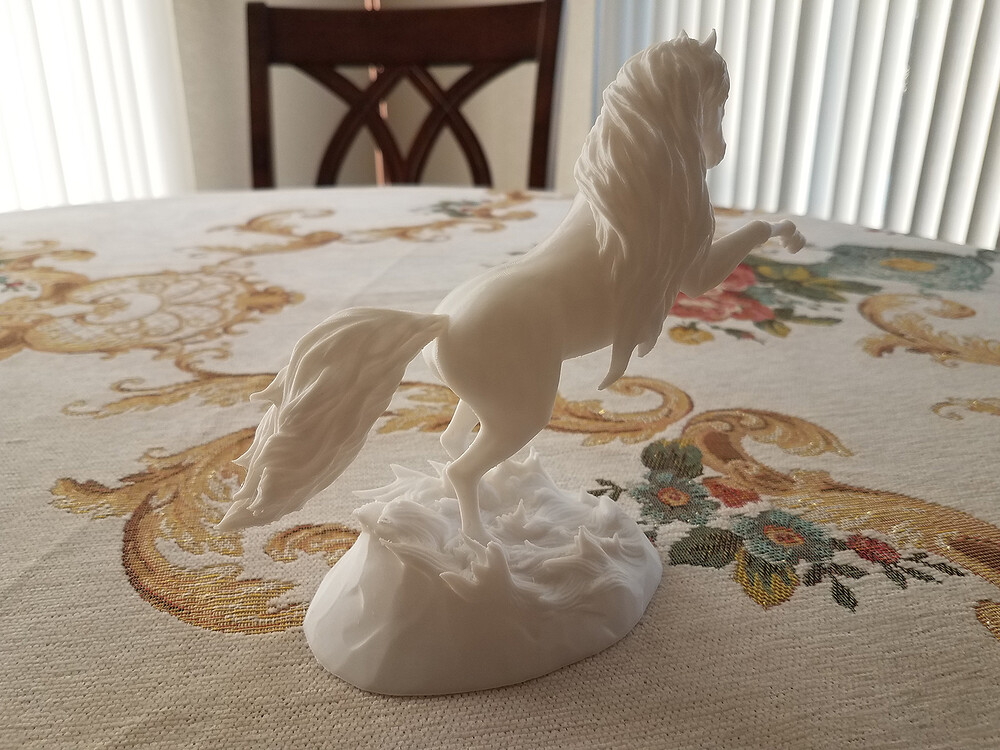 3D-printed white Horse 4