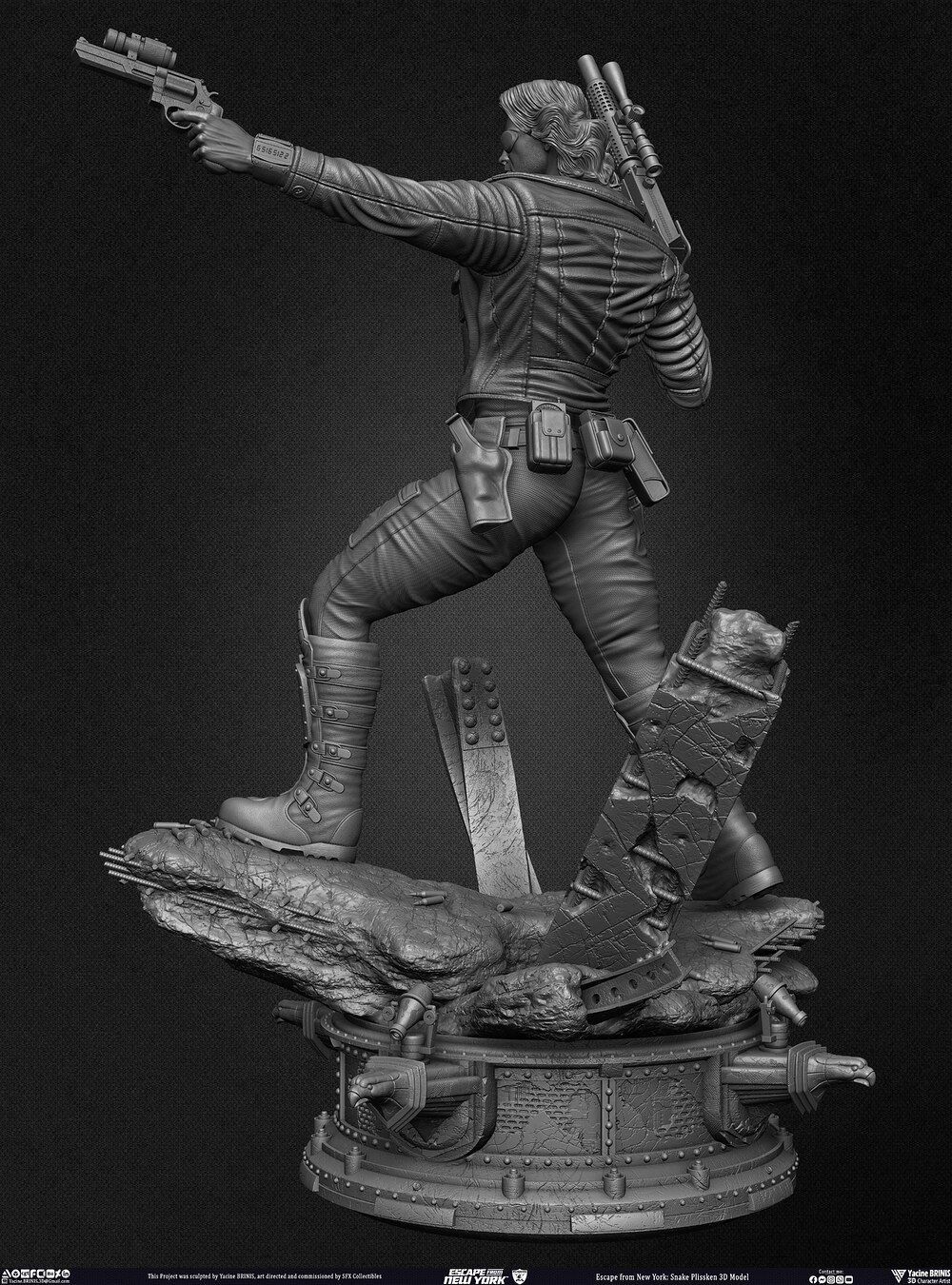 Escape from New York Snake Plissken sculpted by Yacine BRINIS 014