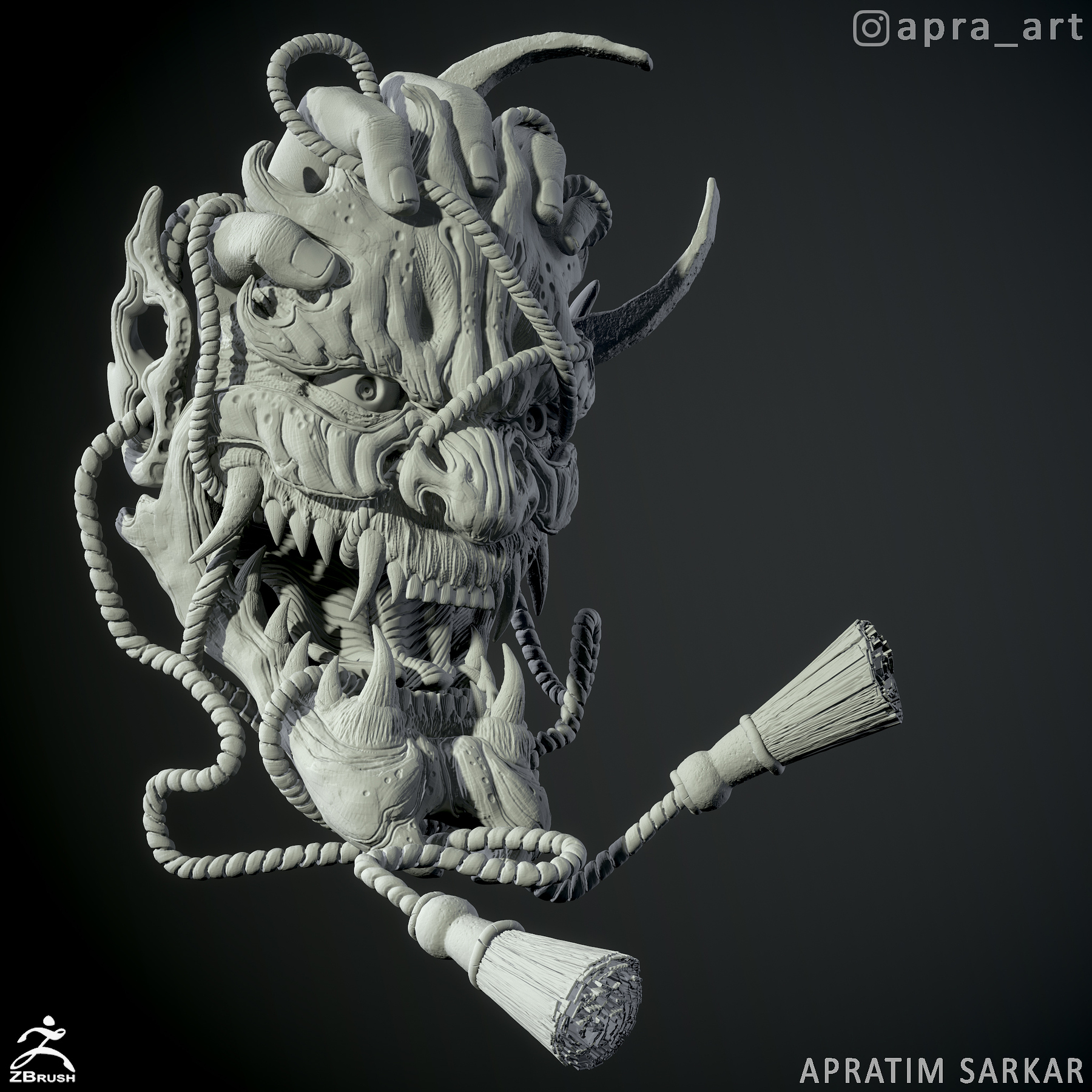 Hannya mask . Reference used . . Inspired by Ghost of Tsushima