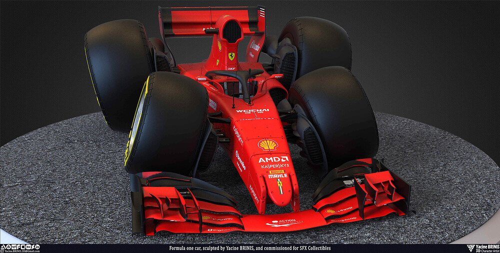 Formula One Car stylised sport cart sculpted by Yacine BRINIS 009