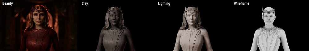 BEAUTY_CLAY _LIGHTING _WIREFRAME - Front