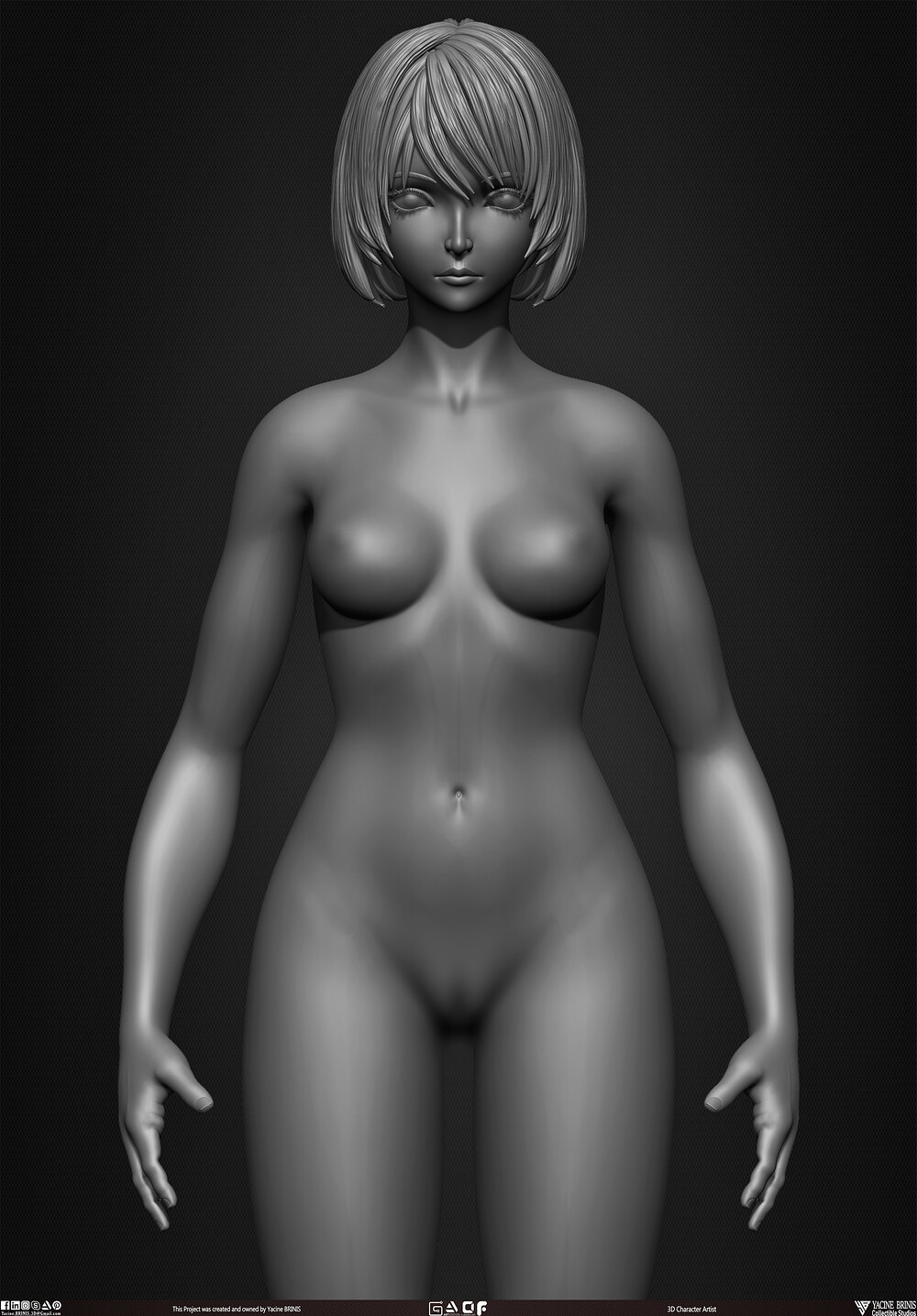 Female Anime Vol 02 Cartoon Character sculpted by Yacine BRINIS 004