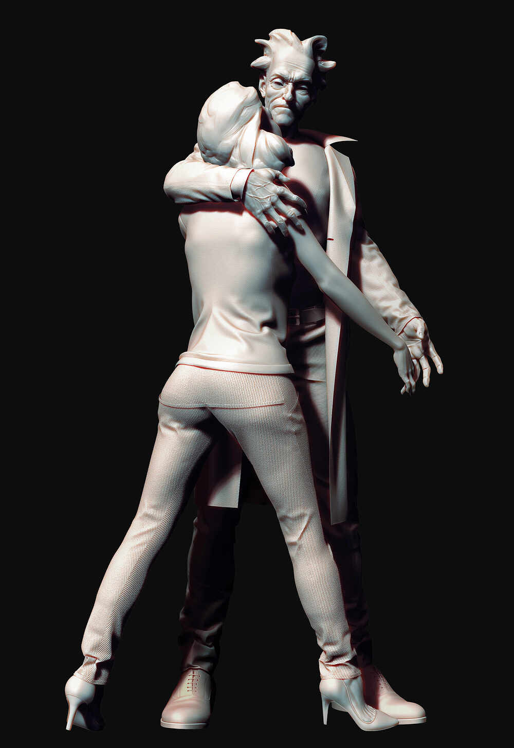 Realistic Rick and Beth Sanchez by Darya Girina sculpting_1c