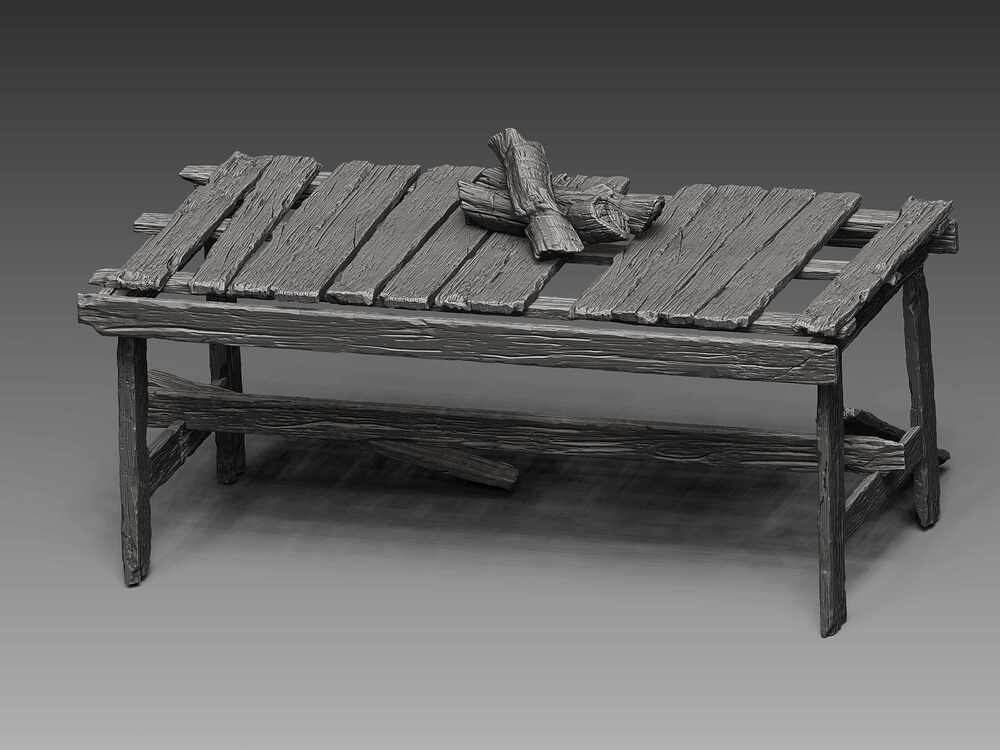 wooden old outer table