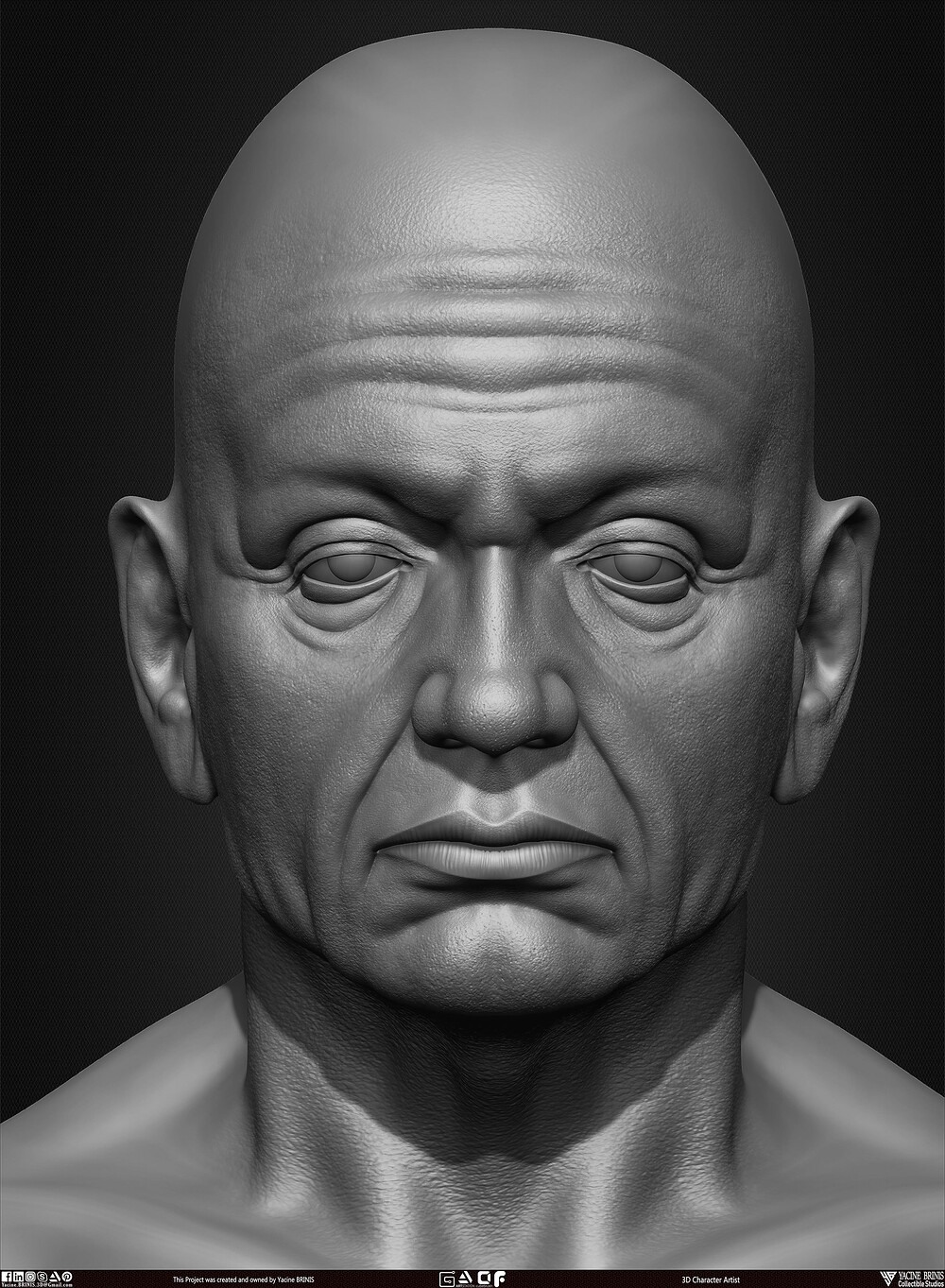 Old Man Basemesh 3D Model By Yacine BRINIS Anatomy Set 013