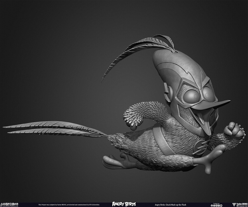 Chuck Running The Flash Angry Birds Movie 02 Rovio Entertainment sculpted by Yacine BRINIS 004