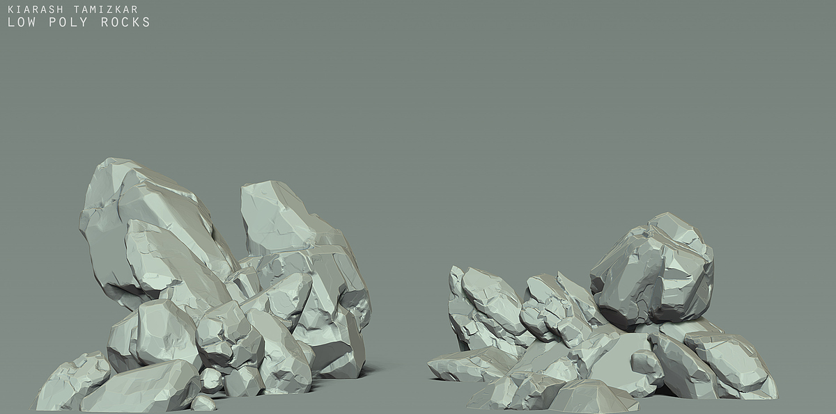 low poly rocks sculpting 2
