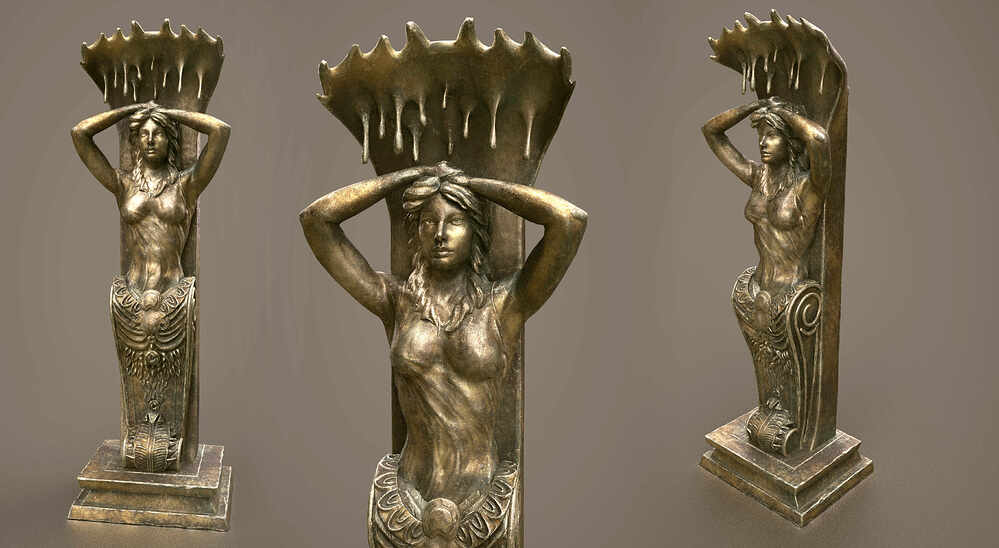 statue lady piller