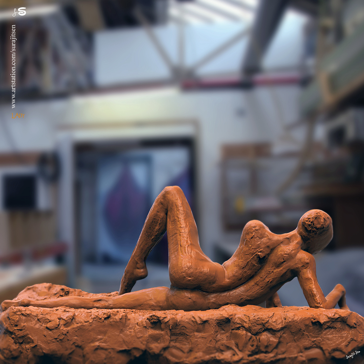 Lady_Pose_Blockv1_Digital_Sculpture_SurajitSen_April2020SS