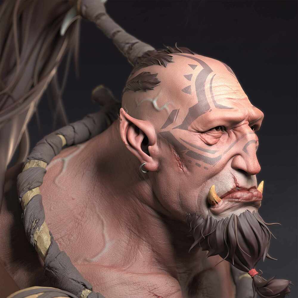 辫子男_左侧特写