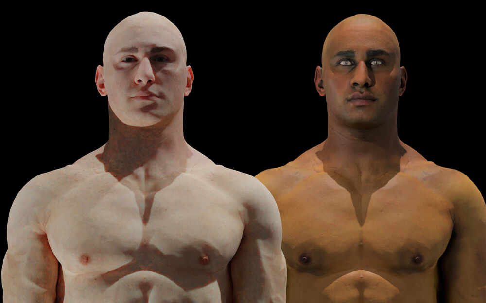 black n white male skin