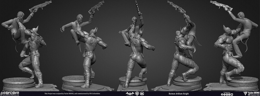 Batman Arkham Knight and Joker Worner Bros Vol 06 Sculpted by Yacine BRINIS 001