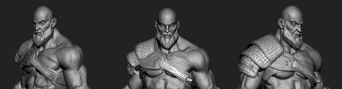 02CharacterStrip_Kratos_Zbrush
