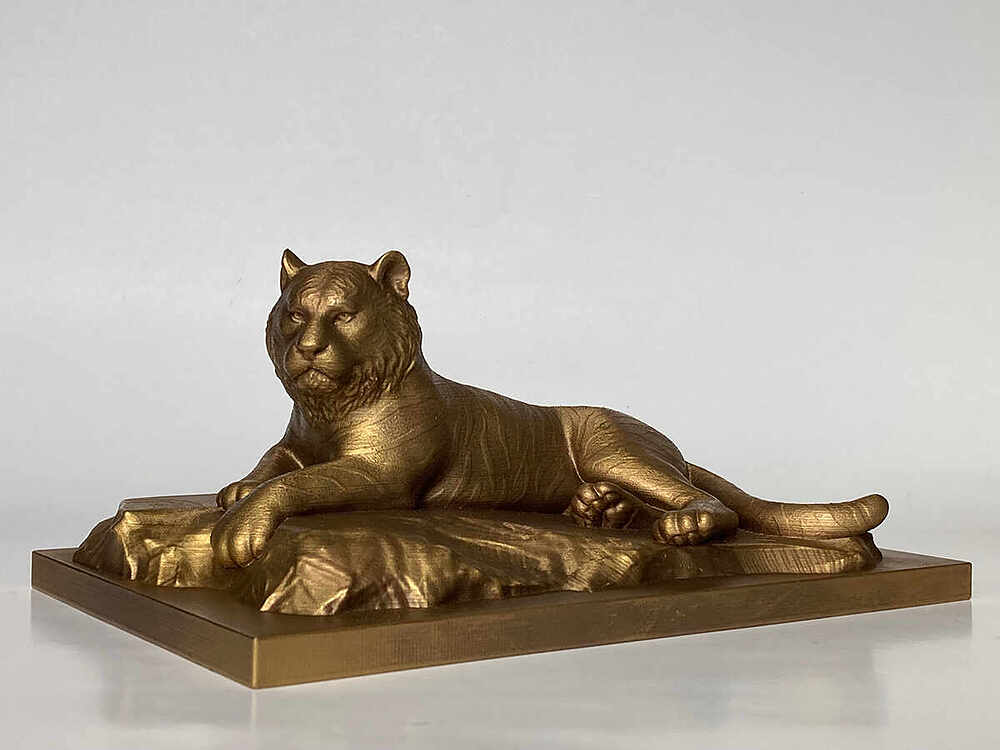 Tiger Relaxing on a Rock - 3D Print - with Base 4