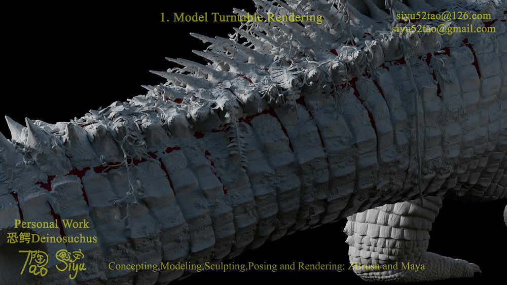 A Siyu Tao Demoreel of 恐鳄 Deinosuchus Part1 Modeling (Personal