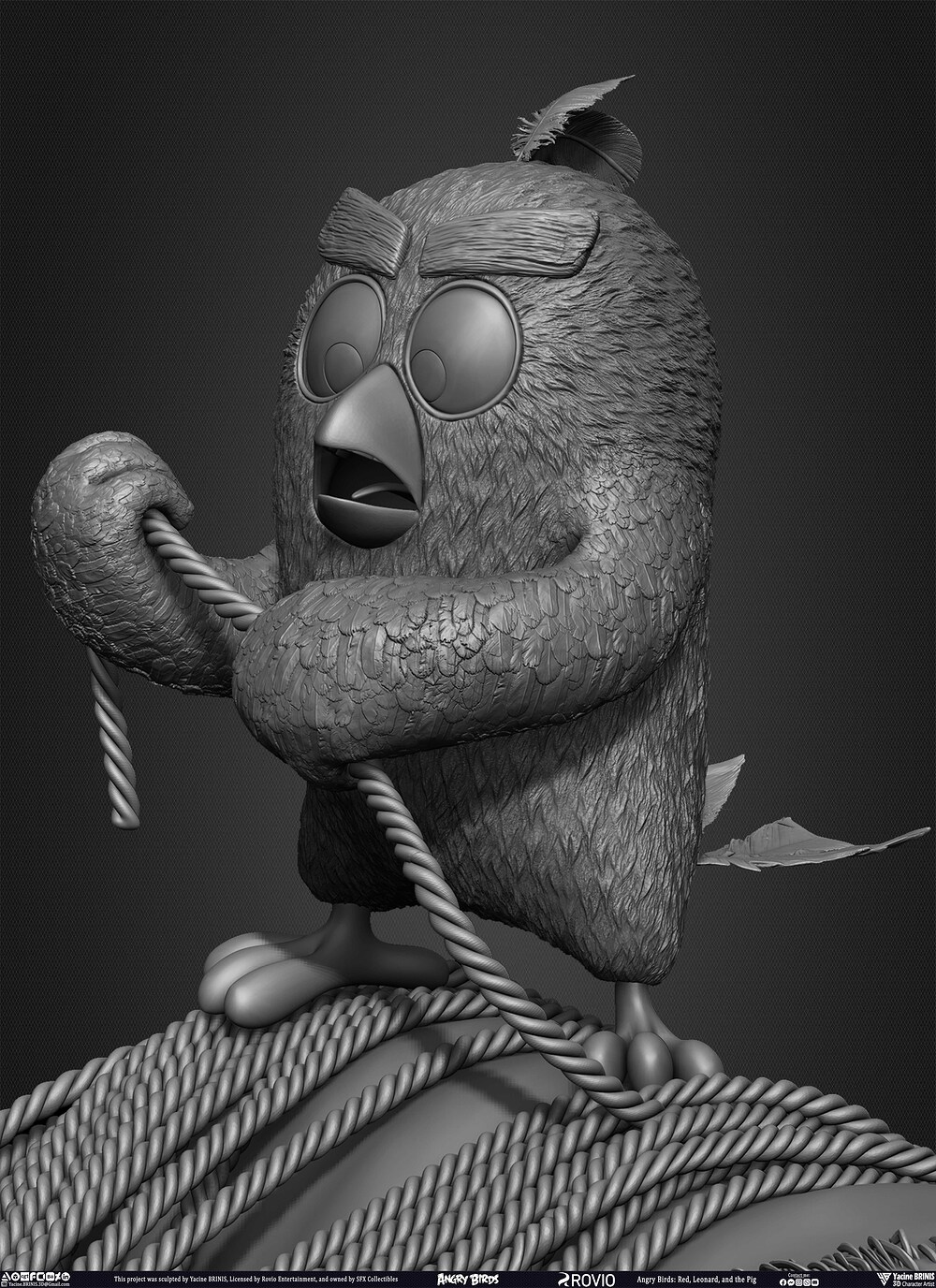 Red Leonard and the Pig Angry Birds Movie 2 Rovio Entertainment sculpted by Yacine BRINIS 015