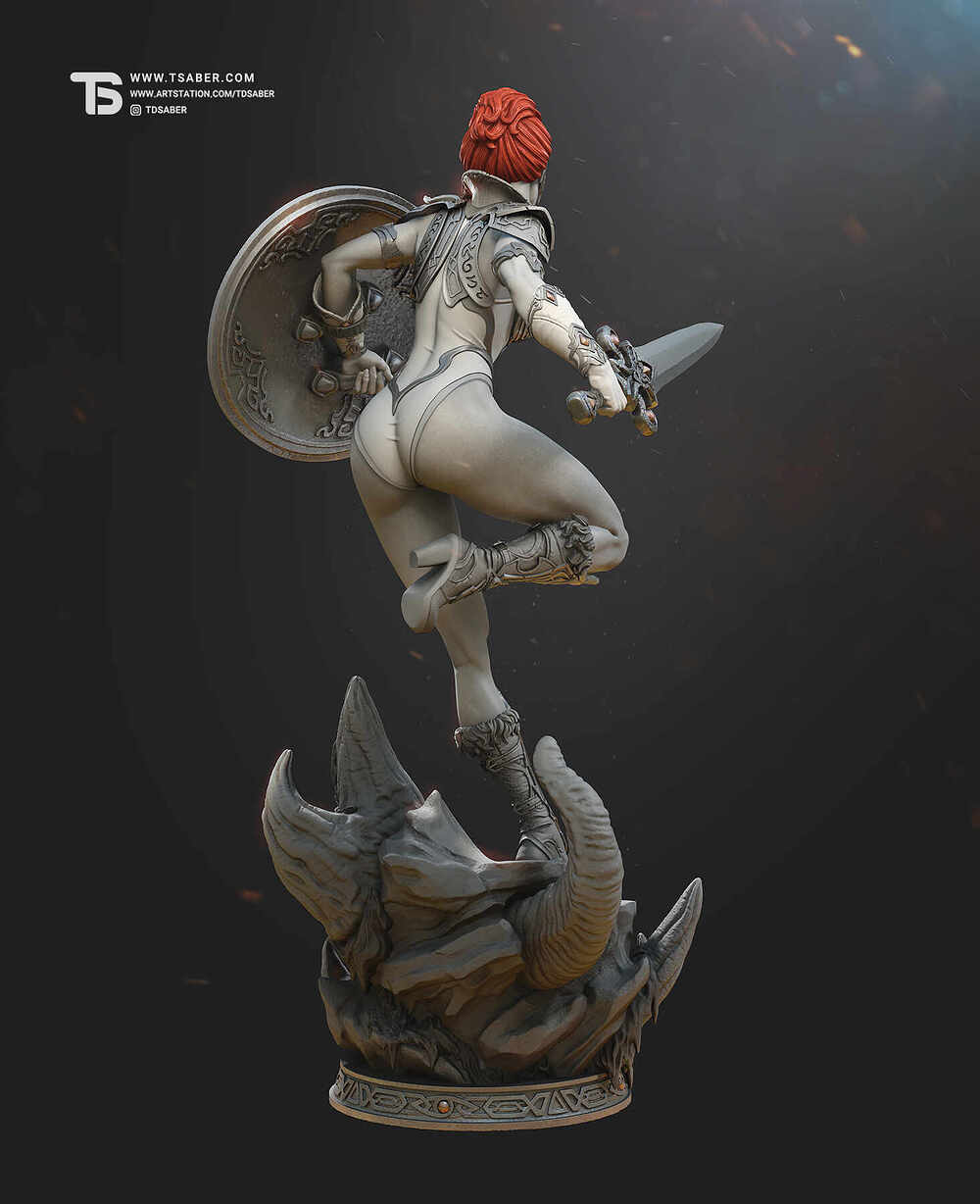 Teela - Heman Masters of the Universe - Motu statue collectibles- 3D zbrush Sculpture - Female warrior figurine - Tsaber 08
