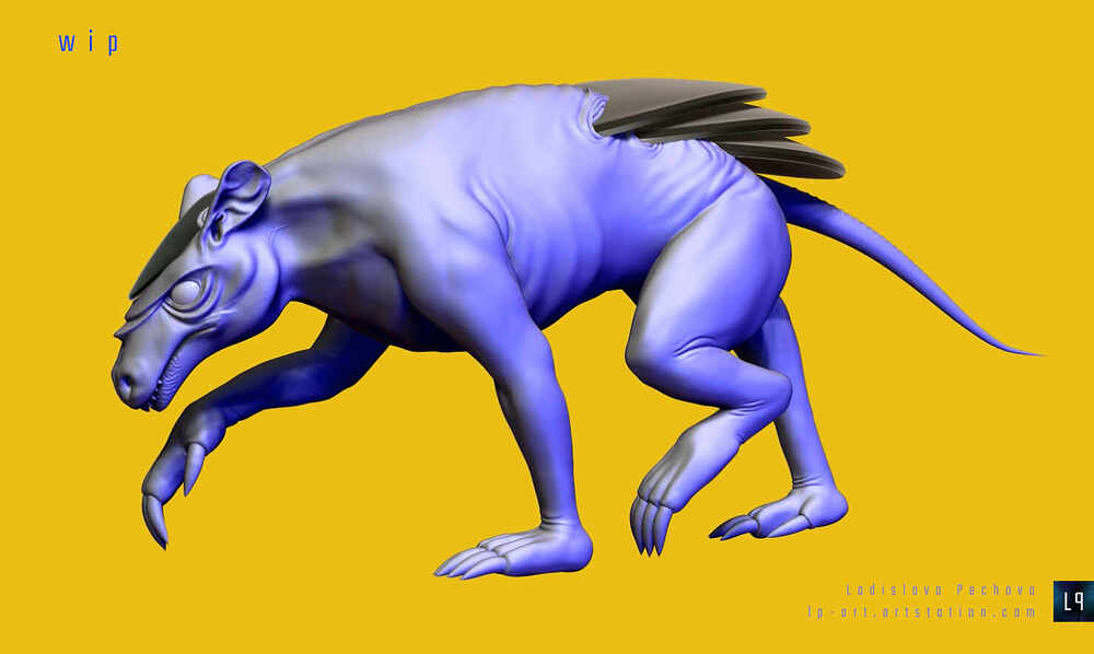 wip yellow color cyber creature