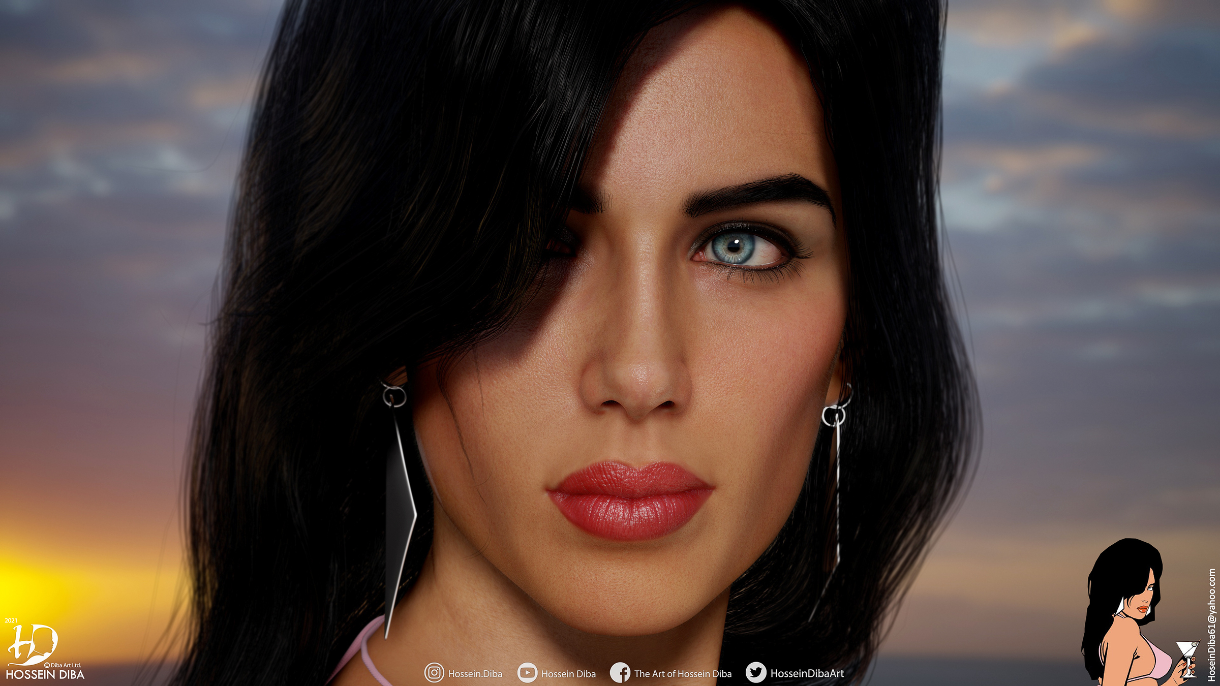 3D Model of GTA Vice City Loading Screen Girl (Real Time) ZBrushCentral