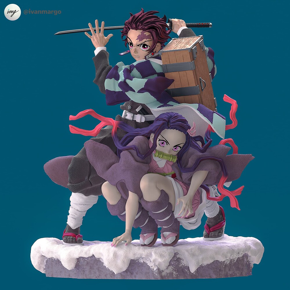 kimetsu-no-yaiba-tanjiro-nezuko-duo-3d-sculpt-render-01